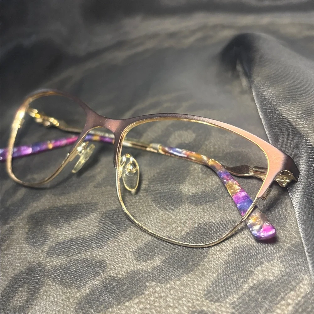 Dior eyeglass *frames only* purple color shift metal designer vintage frames